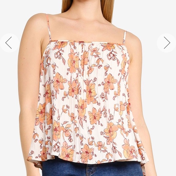 Free People Ivory Combo Hot Take Print Cami - Picture 3 of 7